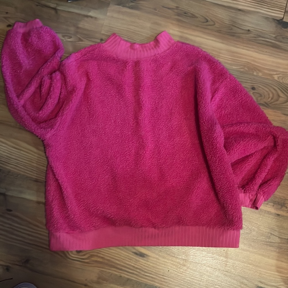 Anthropologie Porridge Brynne Sherpa Mock Neck Blouson Pullover Sweater Shirt - Picture 3 of 7
